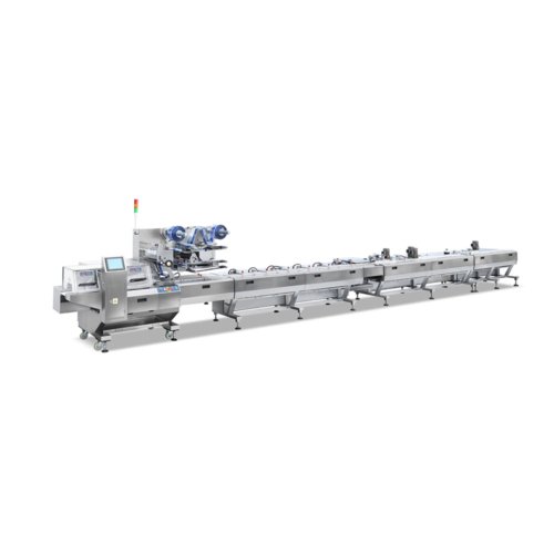 Automatic Flow Packing Machine Integrated with auto feeder