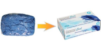 Pack Shrink-packed Nitrile Gloves Into The Carton