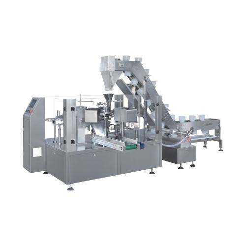 Cup Filler With Rotary Pouch Packing Machine