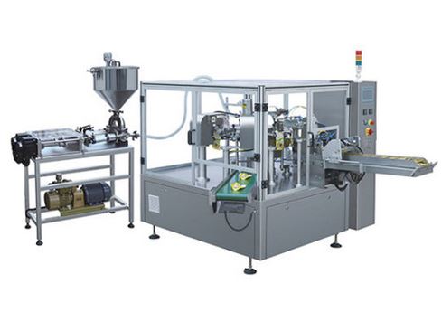 rotary liquid pouch filling and sealing machine